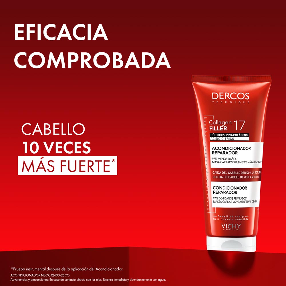 Acondicionador Reparador Vichy Dercos Collagen 17 Filler - 200ml