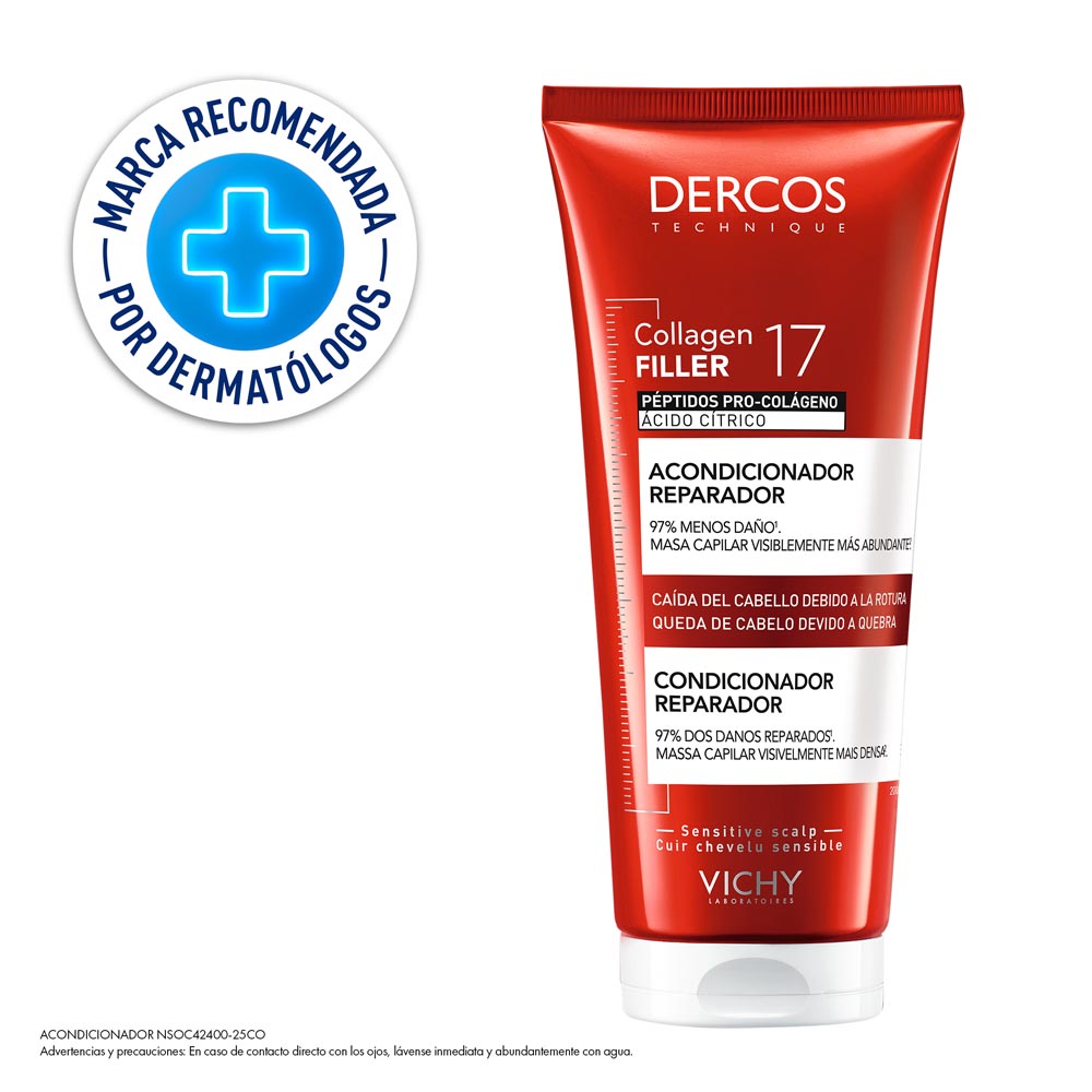 Acondicionador Reparador Vichy Dercos Collagen 17 Filler - 200ml